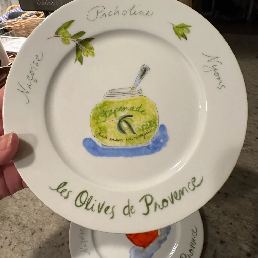 Crate&Barrel “Les Olives de Provence ” Appetizer Plate set